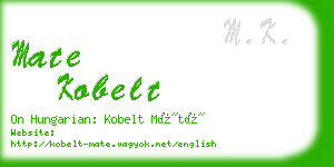 mate kobelt business card